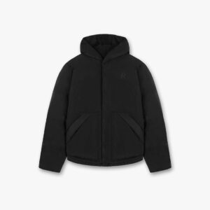 Represent Hooded Puffer Jacket jet black